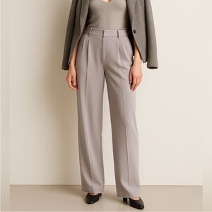 Aritzia Wilfred Gray Effortless Wide-Leg Trousers